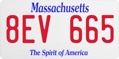 MA license plate 8EV665