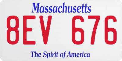 MA license plate 8EV676