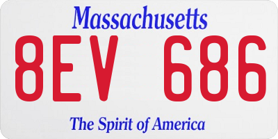 MA license plate 8EV686