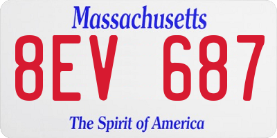 MA license plate 8EV687