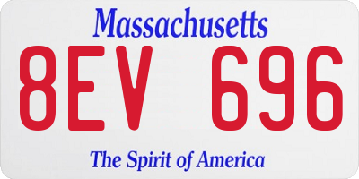 MA license plate 8EV696