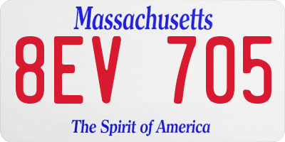 MA license plate 8EV705