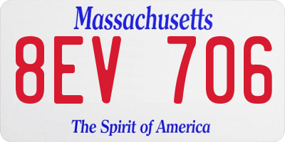 MA license plate 8EV706