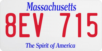 MA license plate 8EV715