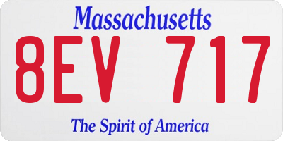 MA license plate 8EV717
