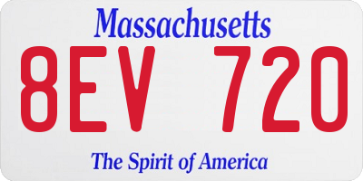 MA license plate 8EV720