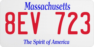 MA license plate 8EV723