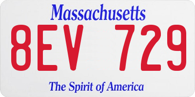 MA license plate 8EV729