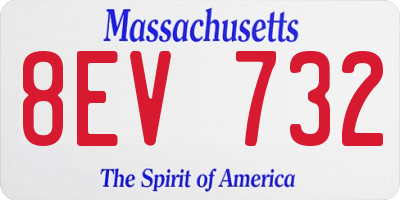 MA license plate 8EV732