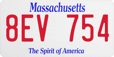 MA license plate 8EV754