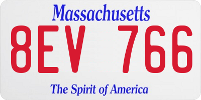 MA license plate 8EV766