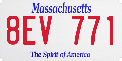 MA license plate 8EV771