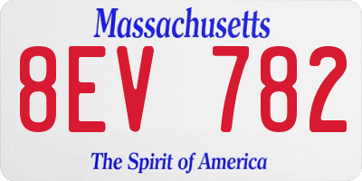 MA license plate 8EV782
