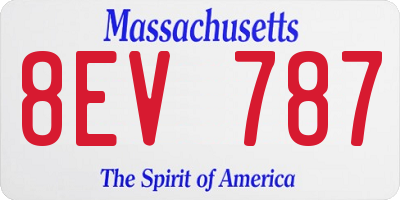 MA license plate 8EV787