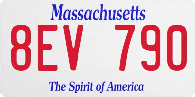 MA license plate 8EV790