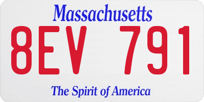 MA license plate 8EV791
