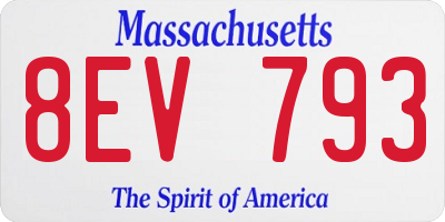 MA license plate 8EV793