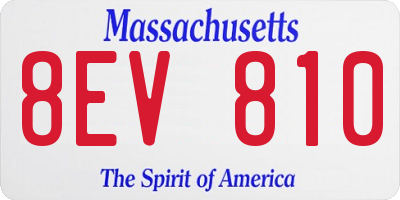 MA license plate 8EV810