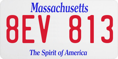 MA license plate 8EV813