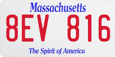 MA license plate 8EV816