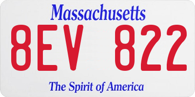 MA license plate 8EV822