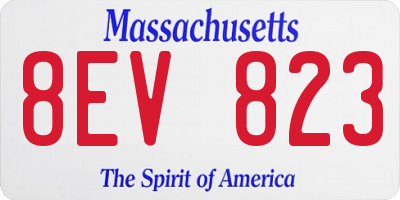 MA license plate 8EV823