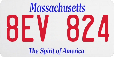 MA license plate 8EV824