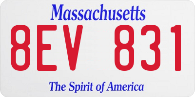 MA license plate 8EV831