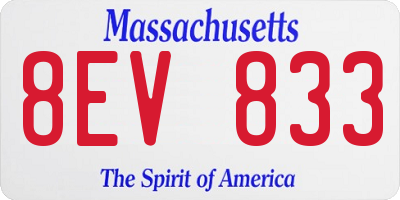 MA license plate 8EV833