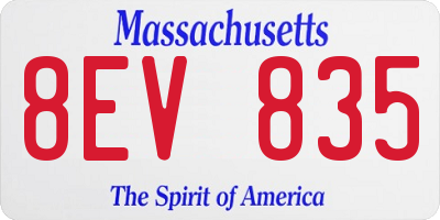 MA license plate 8EV835