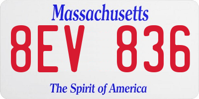 MA license plate 8EV836