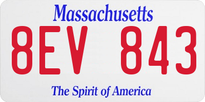 MA license plate 8EV843