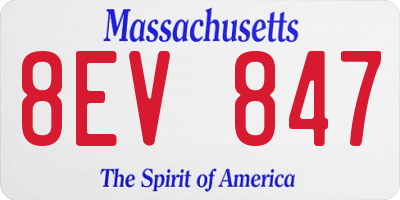 MA license plate 8EV847