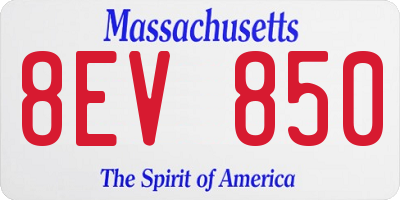 MA license plate 8EV850