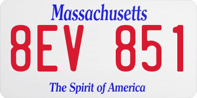 MA license plate 8EV851