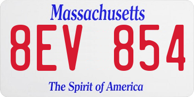 MA license plate 8EV854