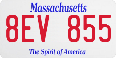 MA license plate 8EV855