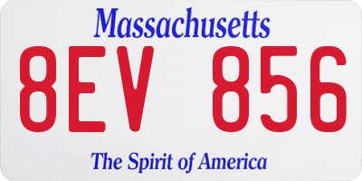 MA license plate 8EV856