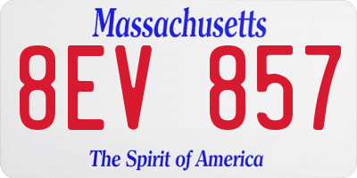 MA license plate 8EV857
