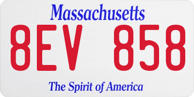 MA license plate 8EV858
