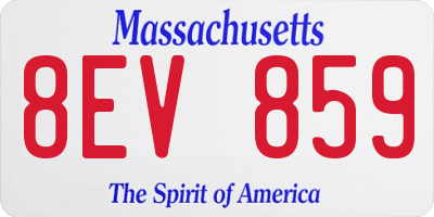 MA license plate 8EV859