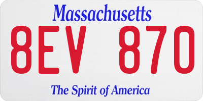 MA license plate 8EV870