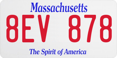 MA license plate 8EV878