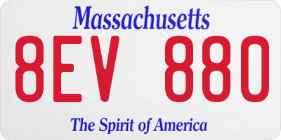 MA license plate 8EV880