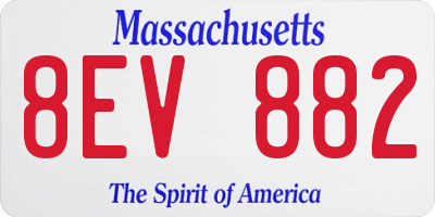 MA license plate 8EV882