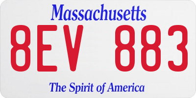 MA license plate 8EV883