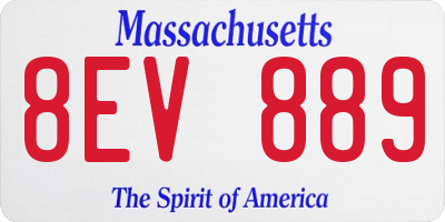 MA license plate 8EV889