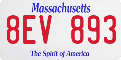 MA license plate 8EV893