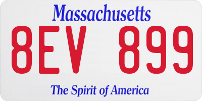 MA license plate 8EV899