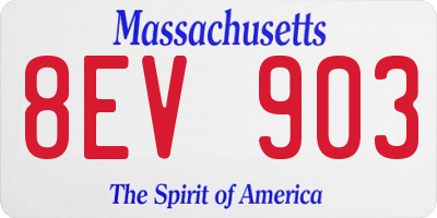 MA license plate 8EV903